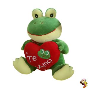 Rana de peluche con corazón Te amo 45 cm